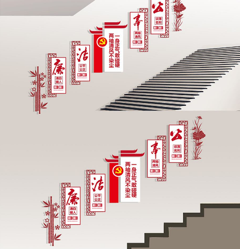 黨建廉政樓道文化墻展板圖片