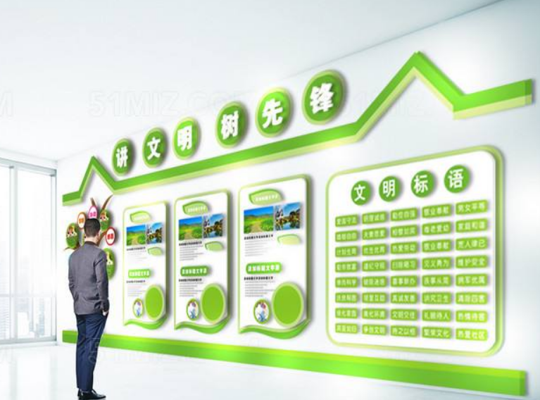 綠色環(huán)保企業(yè)文化墻員工風(fēng)采照片墻設(shè)計(jì)