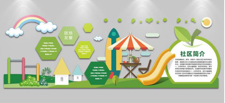 綠色環(huán)保文化墻形象墻社區(qū)活動(dòng)照片墻