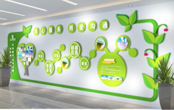 綠色環(huán)保企業(yè)文化墻員工風(fēng)采照片墻設(shè)計(jì)