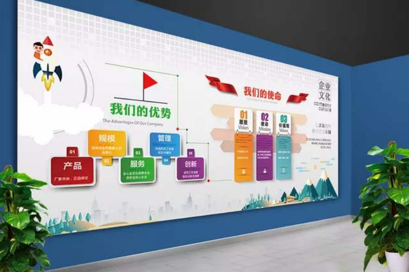 時尚簡潔企業(yè)文化墻展板