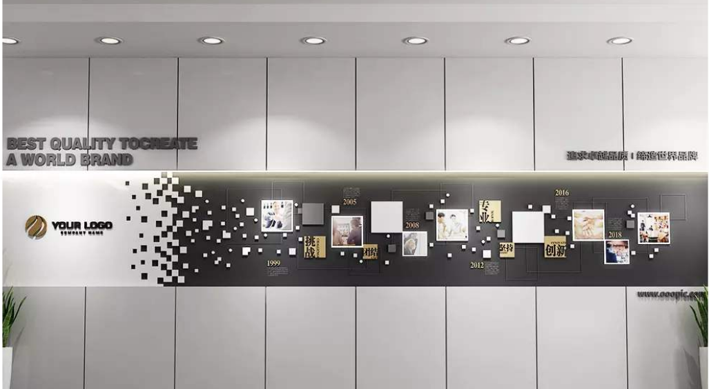 簡約時尚企業(yè)風采辦公形象墻3d企業(yè)文化墻
