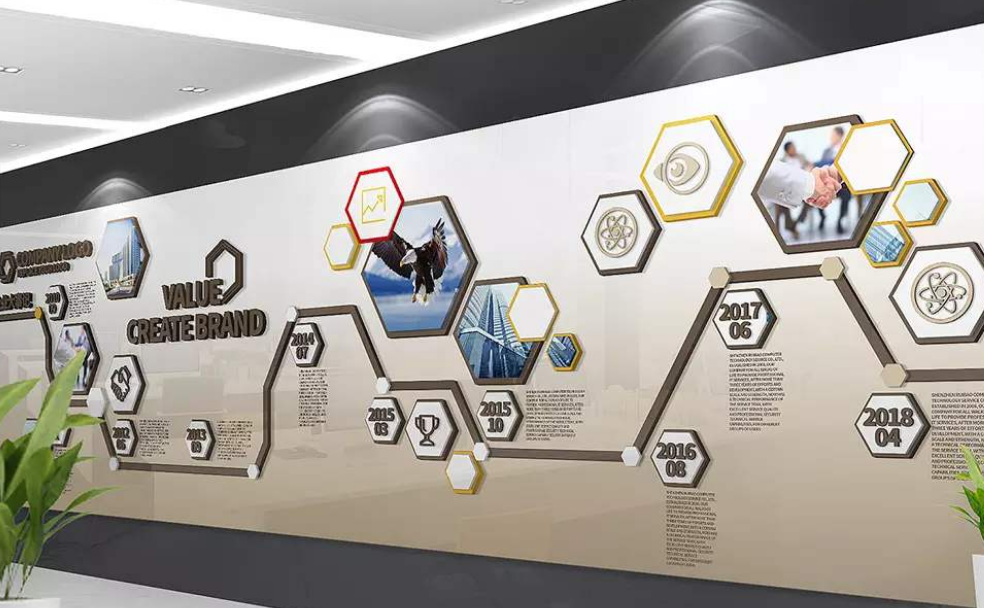 簡潔企業(yè)文化墻照片墻設計圖片