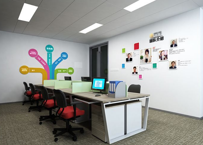 企業文化墻創意設計公司走廊布置3d效果圖圖片