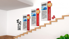 企業公司樓梯文化墻效果圖