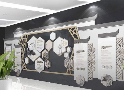 素雅中式文化墻企業文化墻