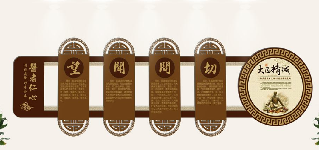 中醫文化墻中式展廳古典展館3d效果圖