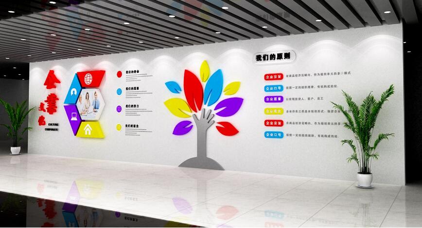 教育公司文化墻制作效果圖