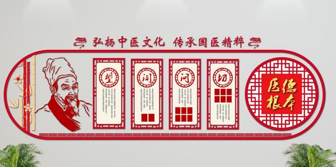 中式古典異形立體中醫文化墻制作