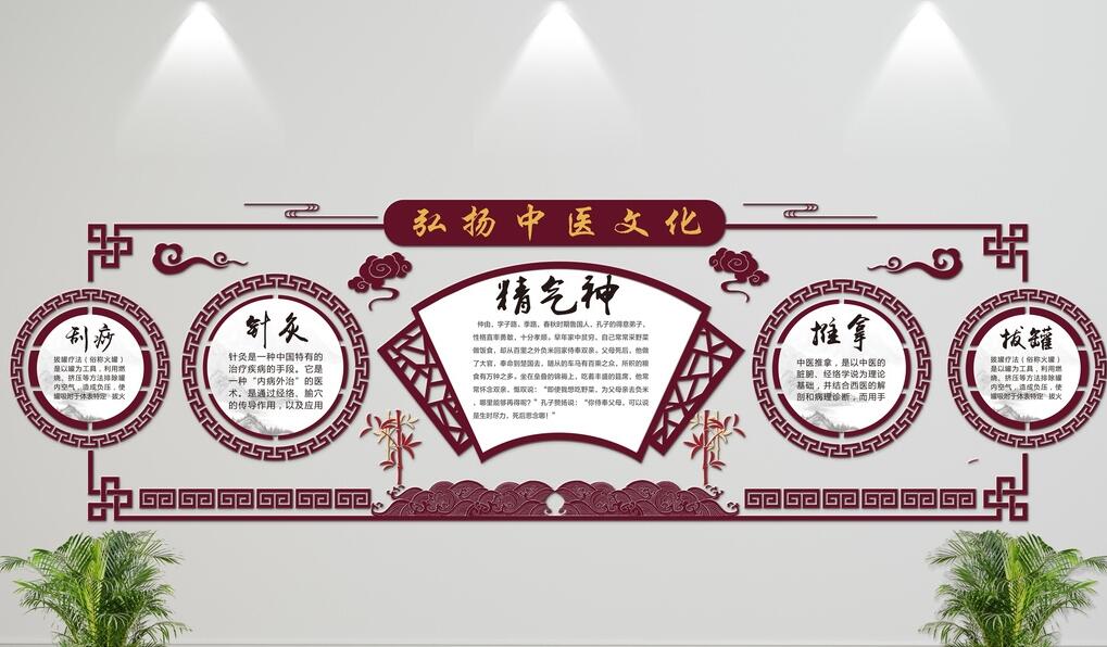 立體中醫文化墻制作效果圖