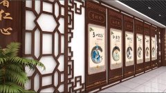 中式中醫文化墻制作效果圖