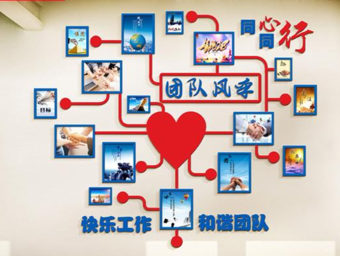 現代公共空間工裝寫字樓時尚別致的企業文化墻