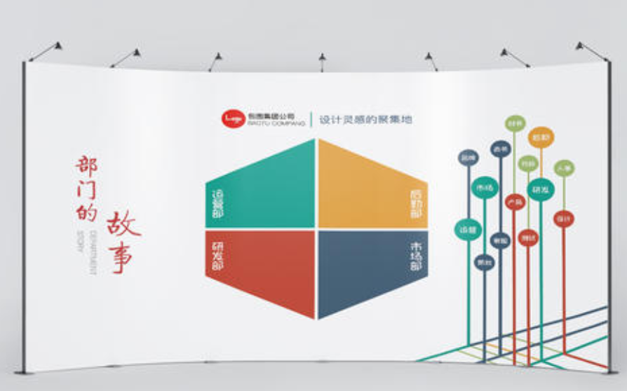現代簡約大氣企業文化墻展板