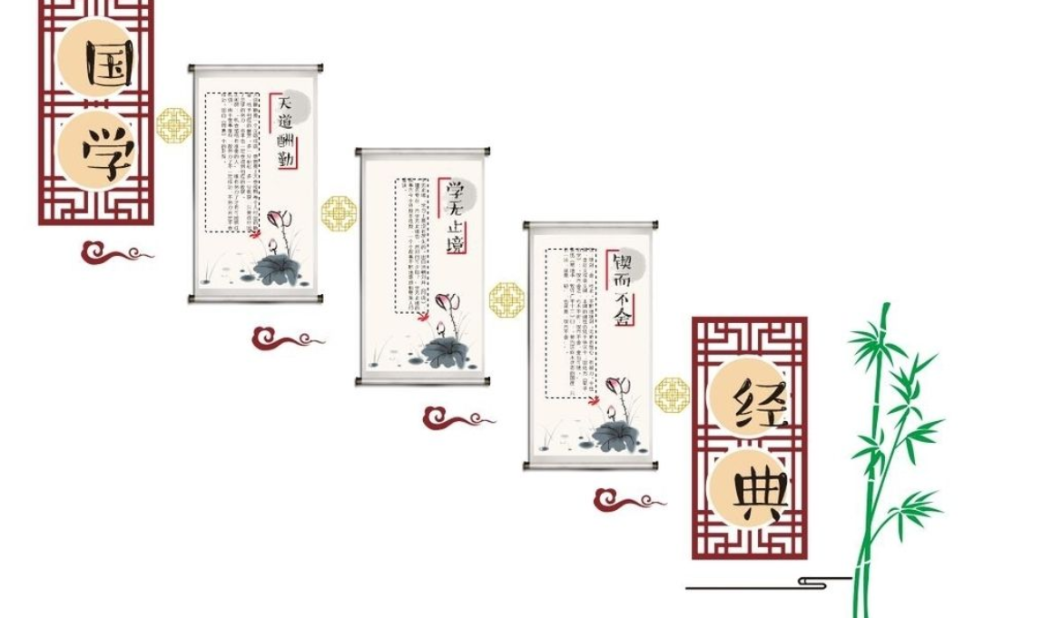 中式簡(jiǎn)約企業(yè)文化墻展板
