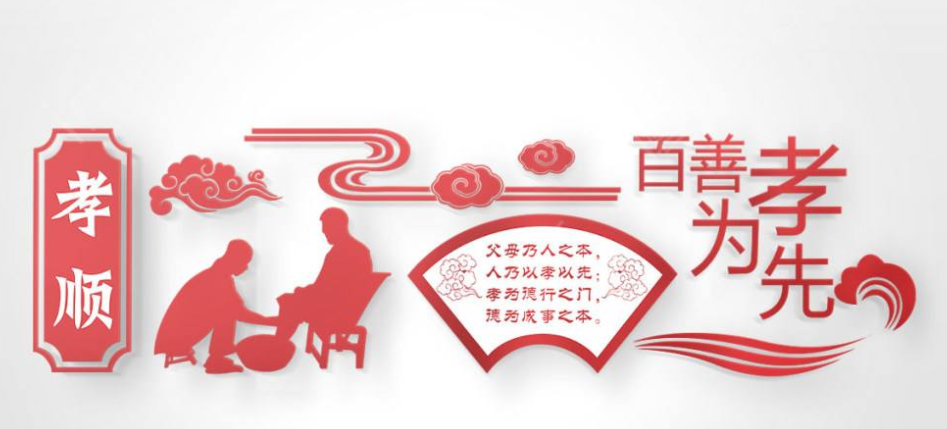 中國風傳統文化中華美德文化墻圖片