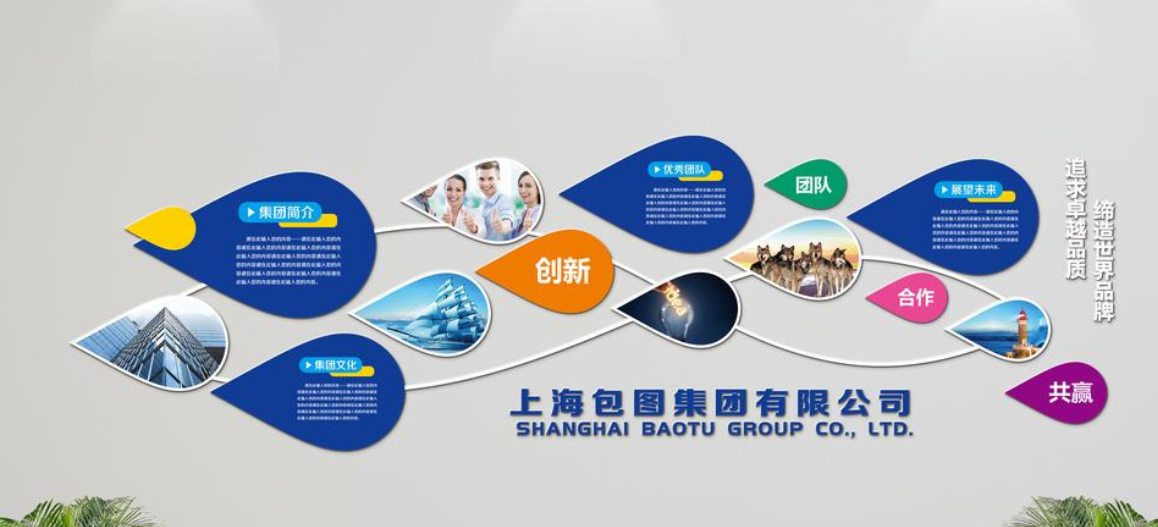 創意水滴異型微立體企業文化墻