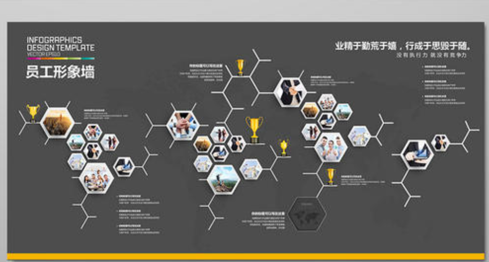 企業文化墻公司簡介展板形象墻psd模板