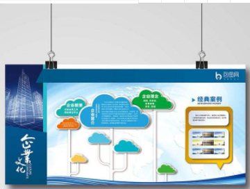 現代簡約企業文化墻展板
