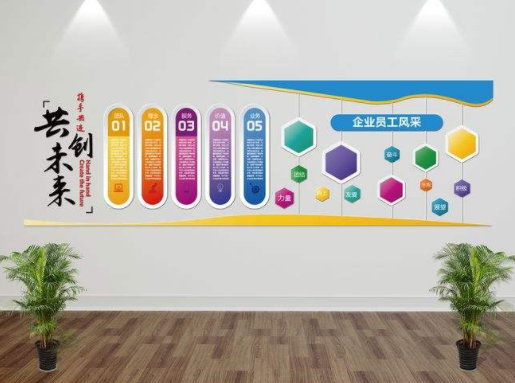 現(xiàn)代簡約微立體企業(yè)文化展板