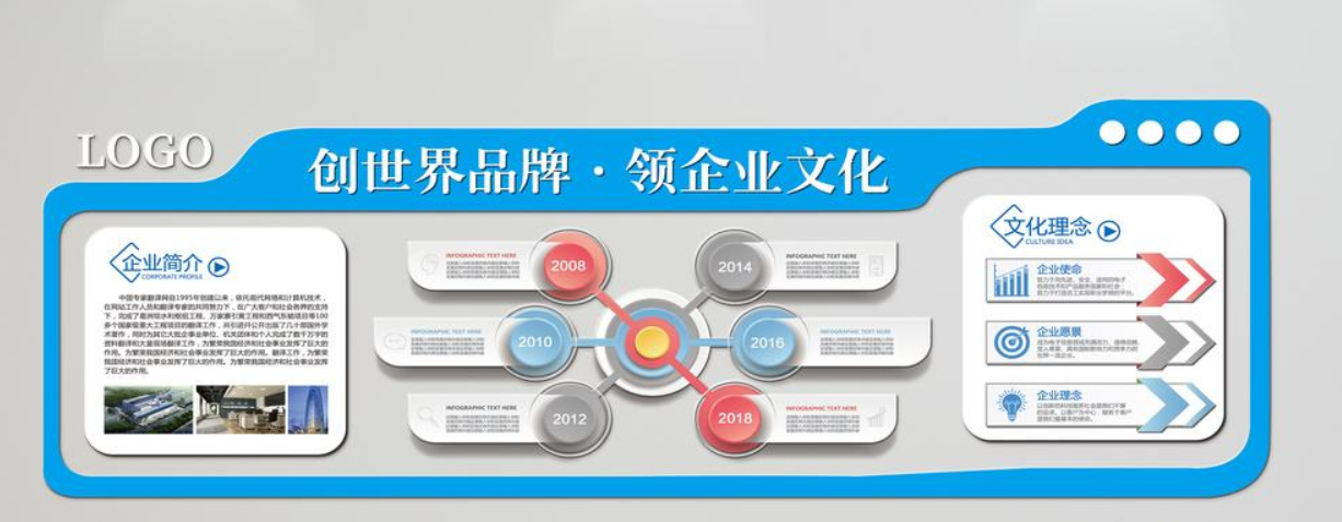 公司企業微立體異型走廊樓道文化墻