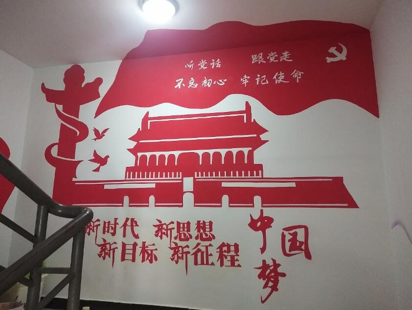 社區(qū)黨建樓道彩繪文化墻制作效果圖