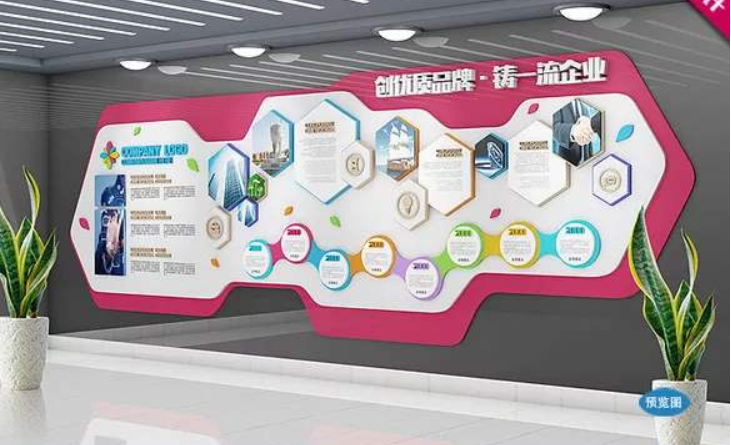 創意水滴異型微立體企業文化墻