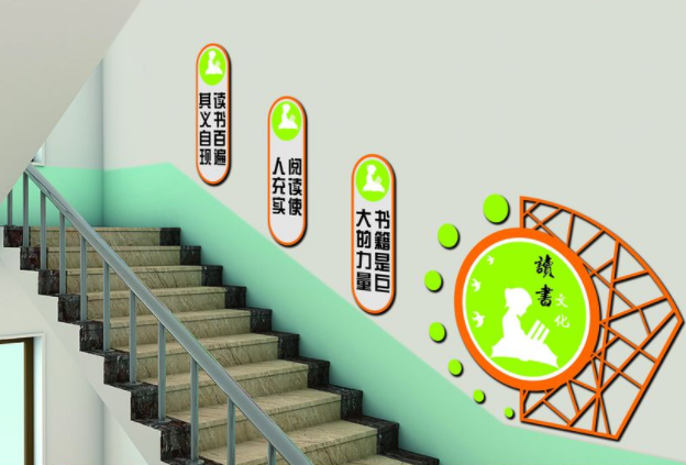 微立體幼兒園學校培訓樓梯文化墻背景墻
