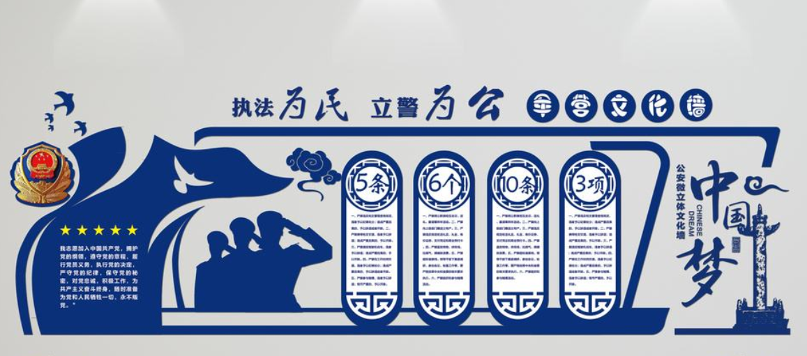 藍色黨建軍營微立體文化墻