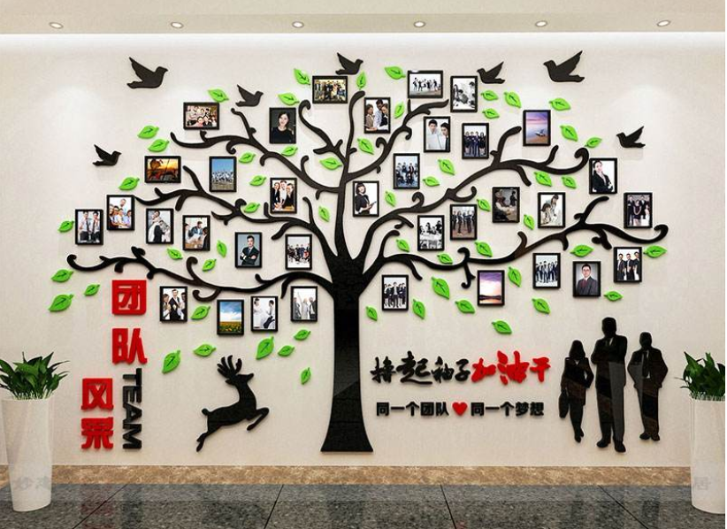 員工團(tuán)隊(duì)風(fēng)采亞克力墻貼3d立體公司企業(yè)文化墻