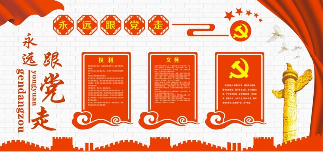 大氣黨建文化墻uv走廊公開欄圖片