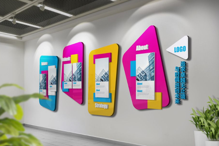 企業文化墻uv辦公司形象墻創意展板設計模板