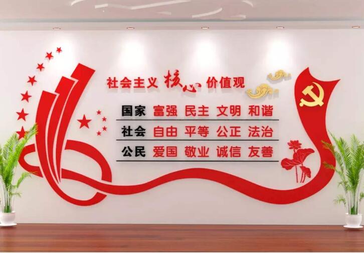 社會(huì)主義核心價(jià)值觀黨建文化墻制作效果圖