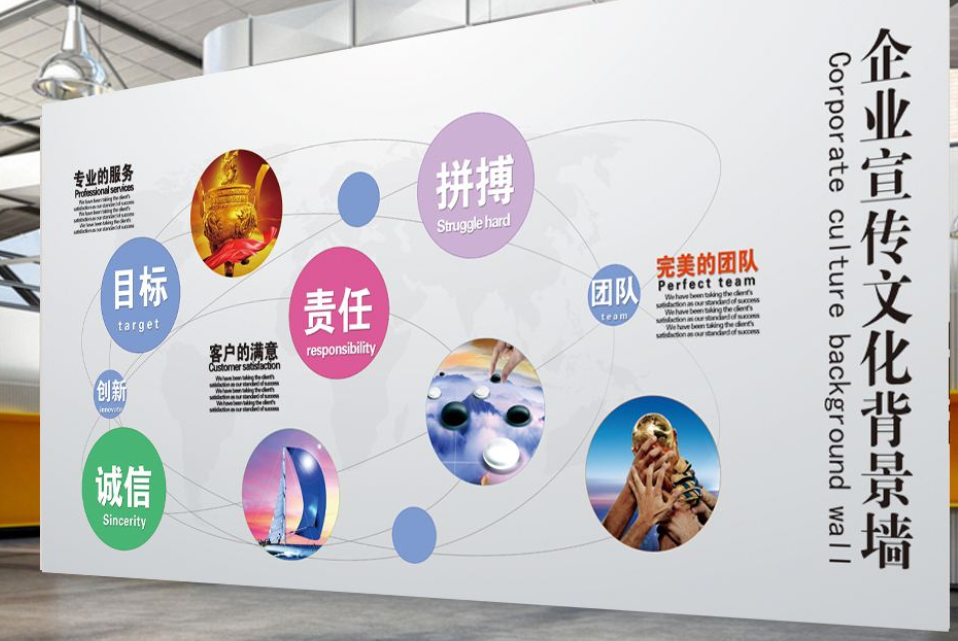 現代簡約大氣企業文化墻企業風采展示墻