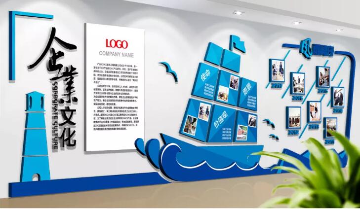 創意企業宣傳文化墻制作效果圖