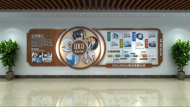 中式企業文化墻制作效果圖