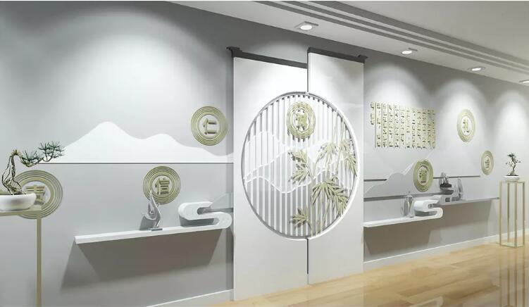 中式企業文化墻制作效果圖