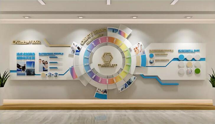 大型創意立體企業文化墻制作效果圖