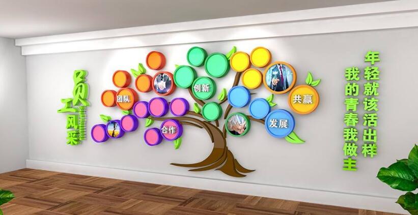 簡約企業走廊文化墻制作效果圖