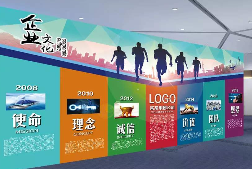 通用立體時尚企業文化墻設計圖