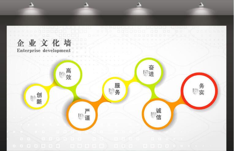 創意彩色幾何背景企業文化墻制作效果圖