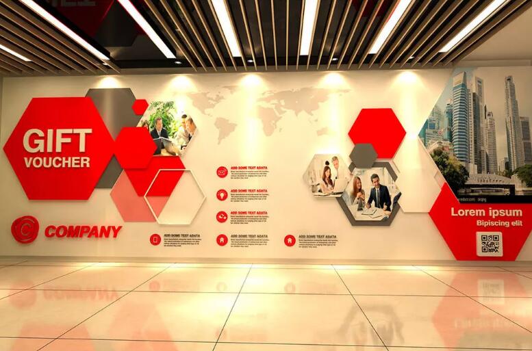 大氣立體企業文化墻制作效果圖