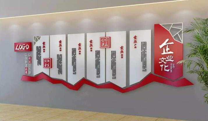 創新立體企業文化墻制作效果圖