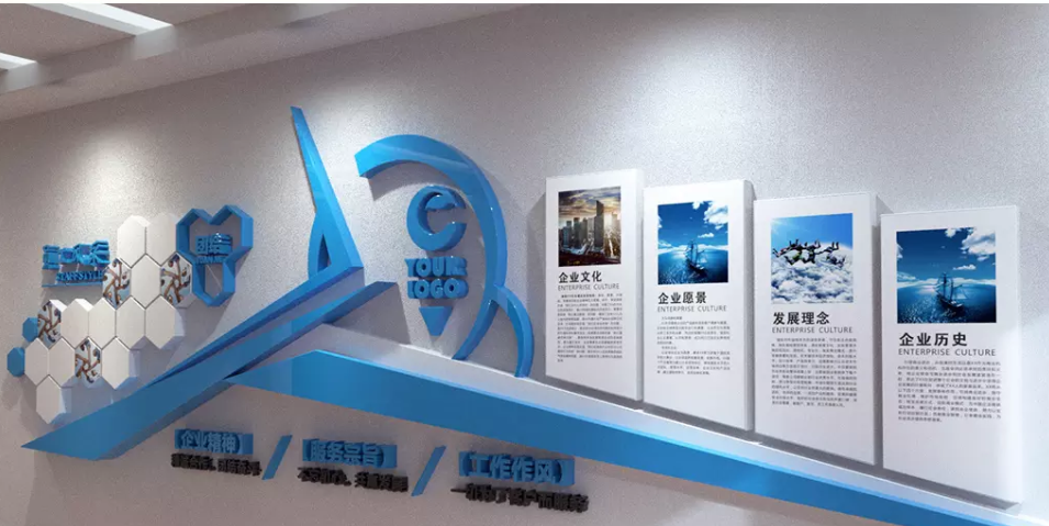 大氣現代簡約企業文化墻公司形象墻照片墻