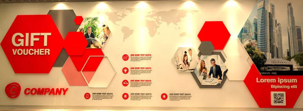 大氣簡約大型企業文化墻發展歷程形象墻