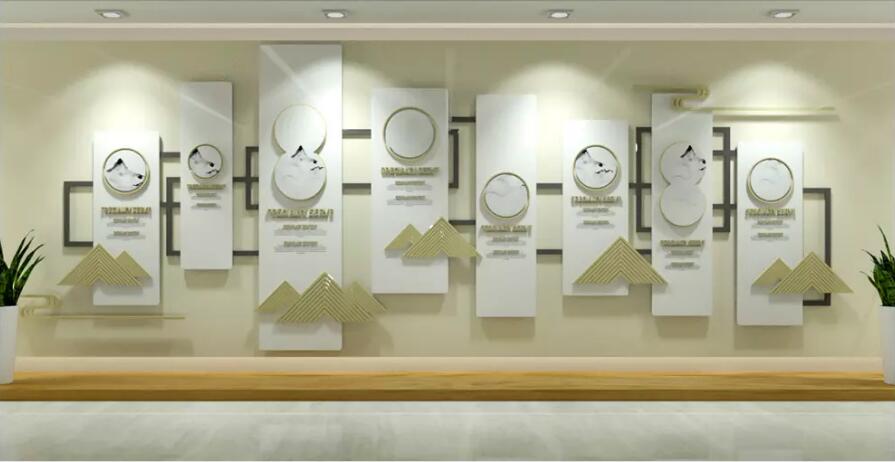 傳統中式企業文化墻制作效果圖