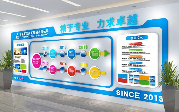 簡潔國外企業(yè)文化墻制作效果圖