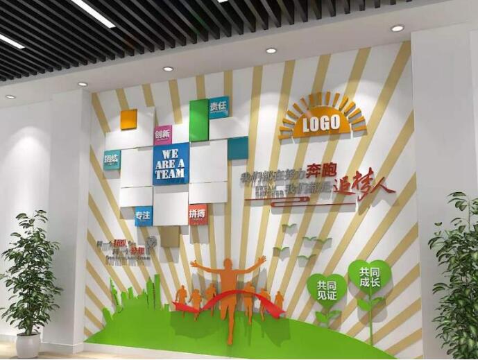 簡潔國外企業(yè)文化墻制作效果圖