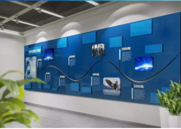 藍(lán)色商業(yè)扁平化企業(yè)公司文化宣傳展板