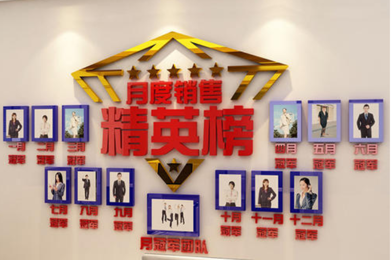 員工照片墻3d立體墻貼亞克力辦公室企業(yè)文化墻