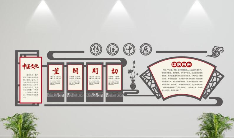 精氣神養生中醫微立體文化墻制作效果圖